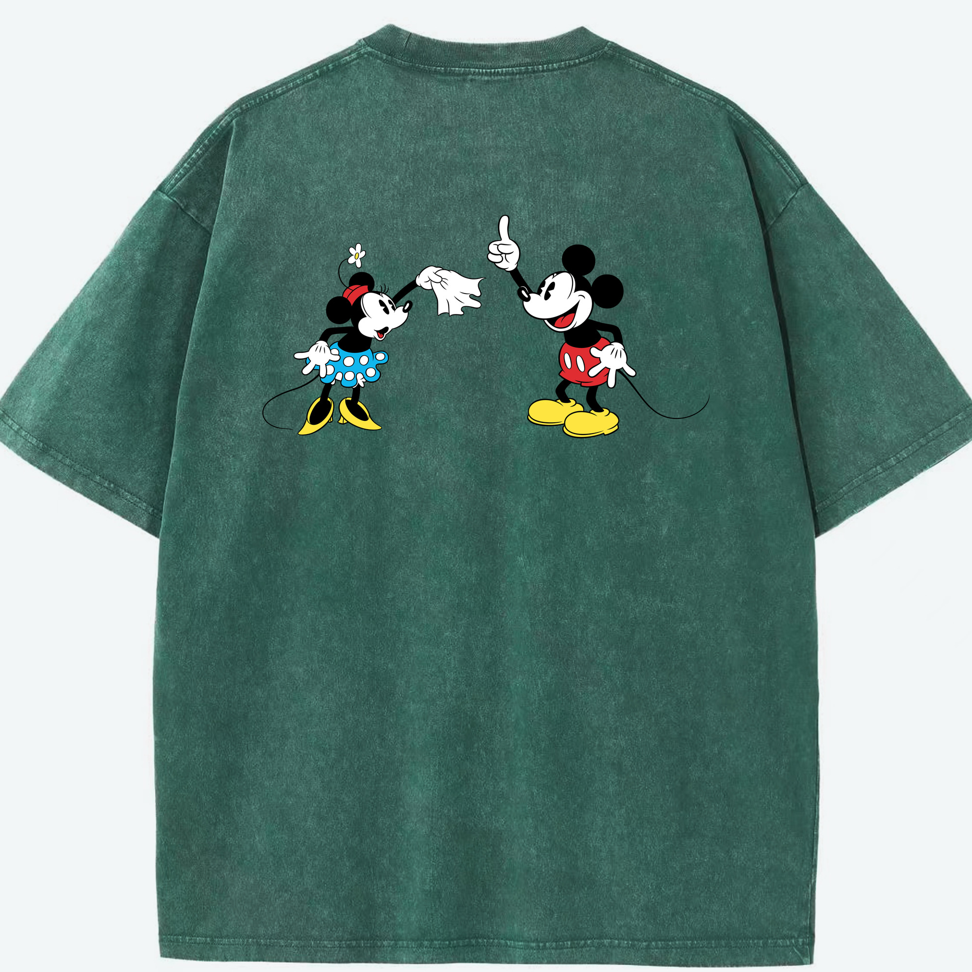 （画像用） ミッキーマウス Mickey Mouse 綿100% ヴィンテージ風 半袖Tシャツ（背面プリント）